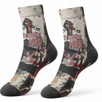 Samoa Black Saturday 1929 Crew Socks Mau Movement Vintage Newspaper Grunge Polynesian TS04 - Polynesian Pride