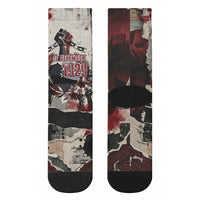Samoa Black Saturday 1929 Crew Socks Mau Movement Vintage Newspaper Grunge Polynesian TS04 - Polynesian Pride