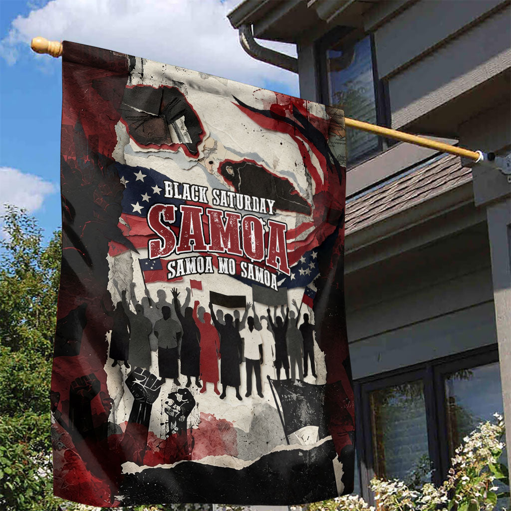 Samoa Black Saturday 1929 Garden Flag Mau Movement Vintage Newspaper Grunge Polynesian TS04 - Polynesian Pride