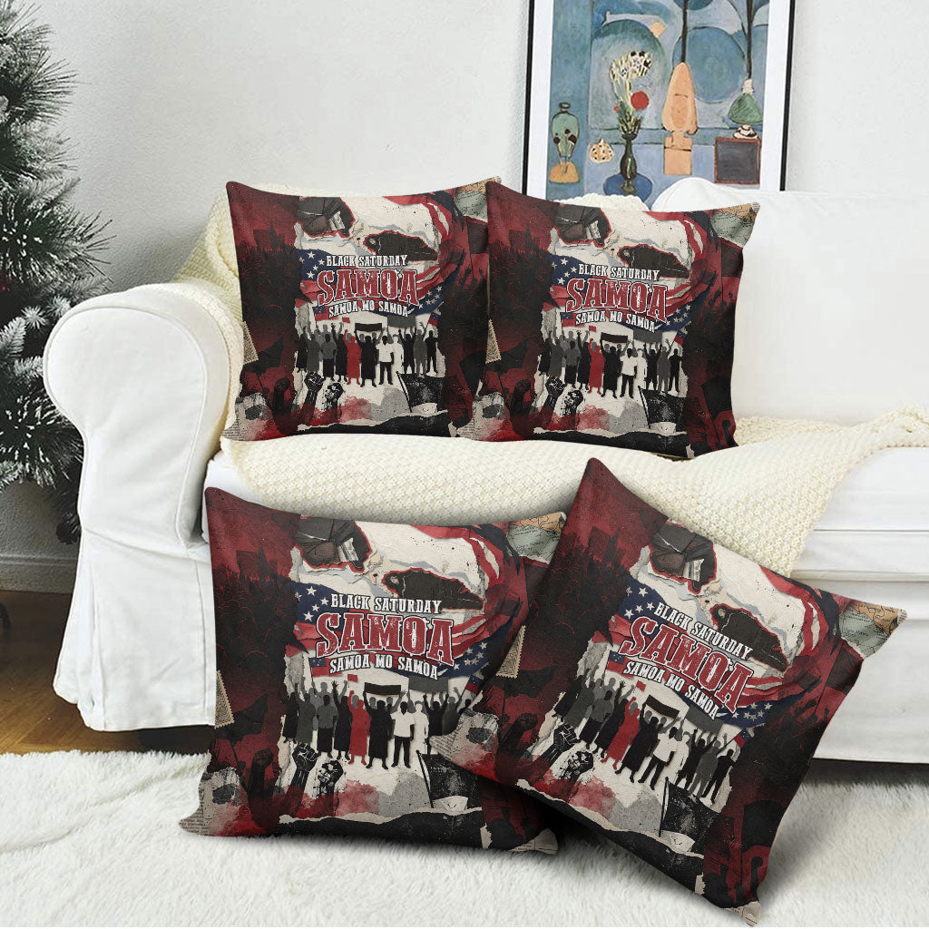 Samoa Black Saturday 1929 Pillow Cover Mau Movement Vintage Newspaper Grunge Polynesian TS04 - Polynesian Pride