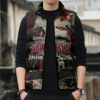 Samoa Black Saturday 1929 Sleeveless Puffer Jacket Mau Movement Vintage Newspaper Grunge Polynesian TS04 - Polynesian Pride