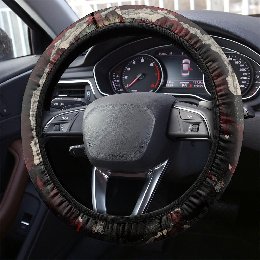 Samoa Black Saturday 1929 Steering Wheel Cover Mau Movement Vintage Newspaper Grunge Polynesian TS04 - Polynesian Pride