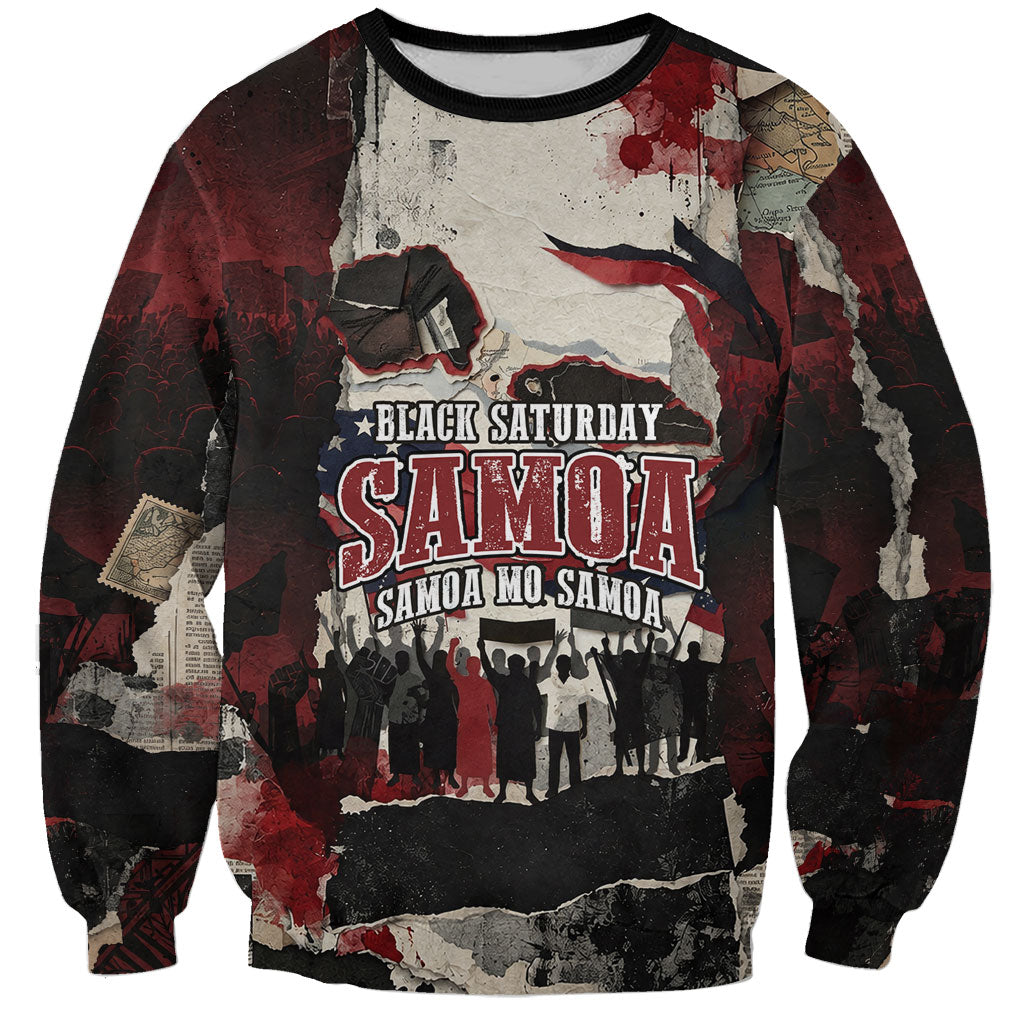 Samoa Black Saturday 1929 Sweatshirt Mau Movement Vintage Newspaper Grunge Polynesian