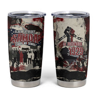 Samoa Black Saturday 1929 Tumbler Cup Mau Movement Vintage Newspaper Grunge Polynesian TS04 Black Red - Polynesian Pride
