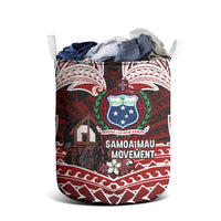 Samoa Black Saturday Mau Movement Laundry Basket Polynesian Tribal Pattern Coat Of Arms Graphic Art TS04 - Polynesian Pride