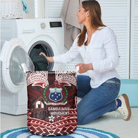 Samoa Black Saturday Mau Movement Laundry Basket Polynesian Tribal Pattern Coat Of Arms Graphic Art TS04 - Polynesian Pride