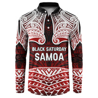 Samoa Black Saturday Mau Movement Button Sweatshirt Polynesian Tribal Pattern Coat Of Arms Graphic Art TS04 Red White - Polynesian Pride