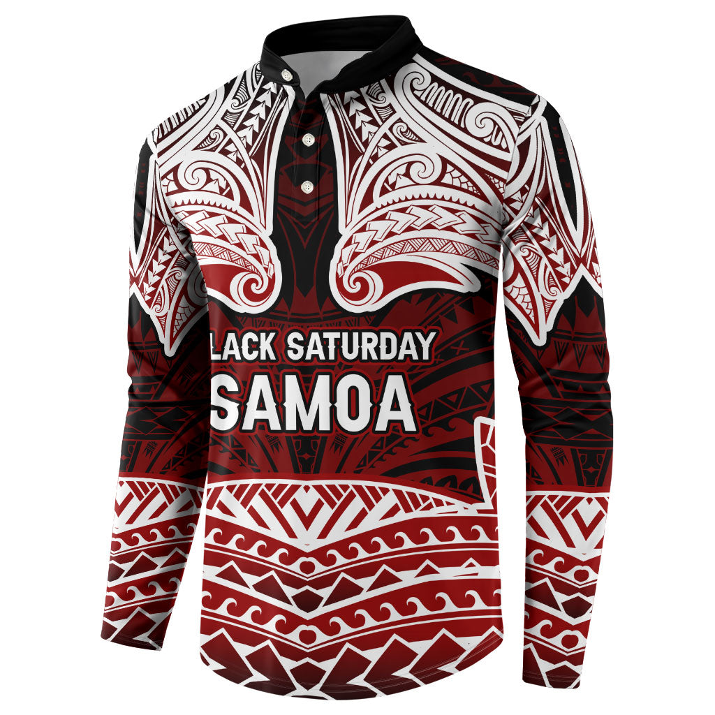 Samoa Black Saturday Mau Movement Button Sweatshirt Polynesian Tribal Pattern Coat Of Arms Graphic Art TS04 - Polynesian Pride