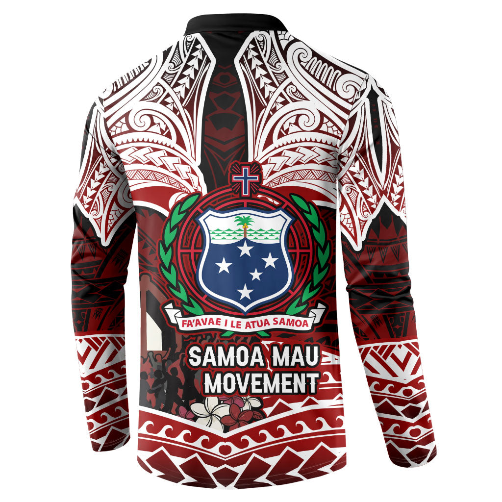 Samoa Black Saturday Mau Movement Button Sweatshirt Polynesian Tribal Pattern Coat Of Arms Graphic Art TS04 - Polynesian Pride