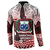 Samoa Black Saturday Mau Movement Button Sweatshirt Polynesian Tribal Pattern Coat Of Arms Graphic Art TS04 - Polynesian Pride