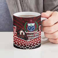 Samoa Black Saturday Mau Movement Ceramic Mug Polynesian Tribal Pattern Coat Of Arms Graphic Art TS04 - Polynesian Pride