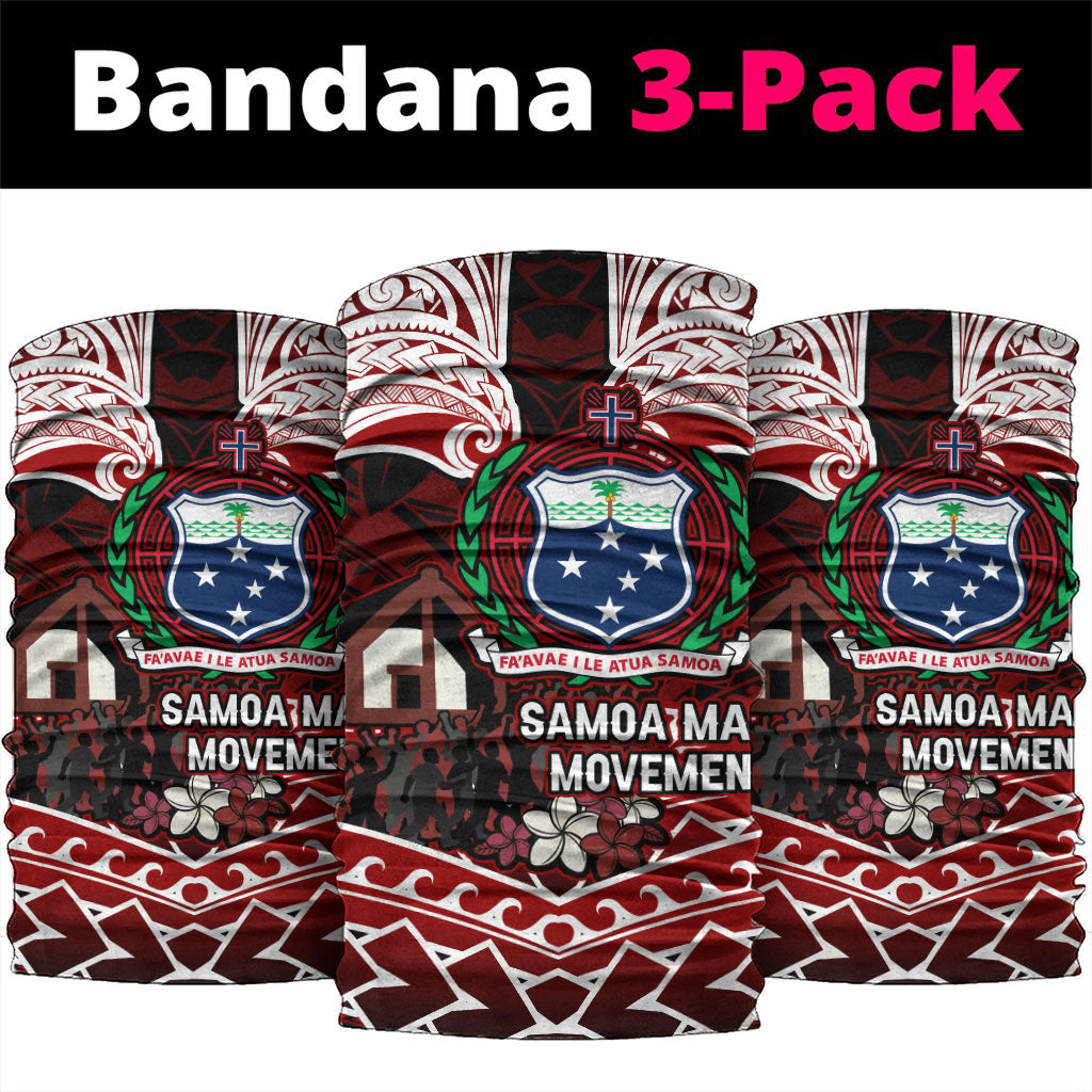 Samoa Black Saturday Mau Movement Neck Gaiter Polynesian Tribal Pattern Coat Of Arms Graphic Art TS04 package One Size: 25*50cm Red White - Polynesian Pride