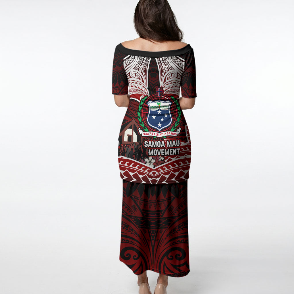 Samoa Black Saturday Mau Movement Puletasi Polynesian Tribal Pattern Coat Of Arms Graphic Art TS04 - Polynesian Pride