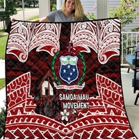 Samoa Black Saturday Mau Movement Quilt Polynesian Tribal Pattern Coat Of Arms Graphic Art TS04 Red White - Polynesian Pride