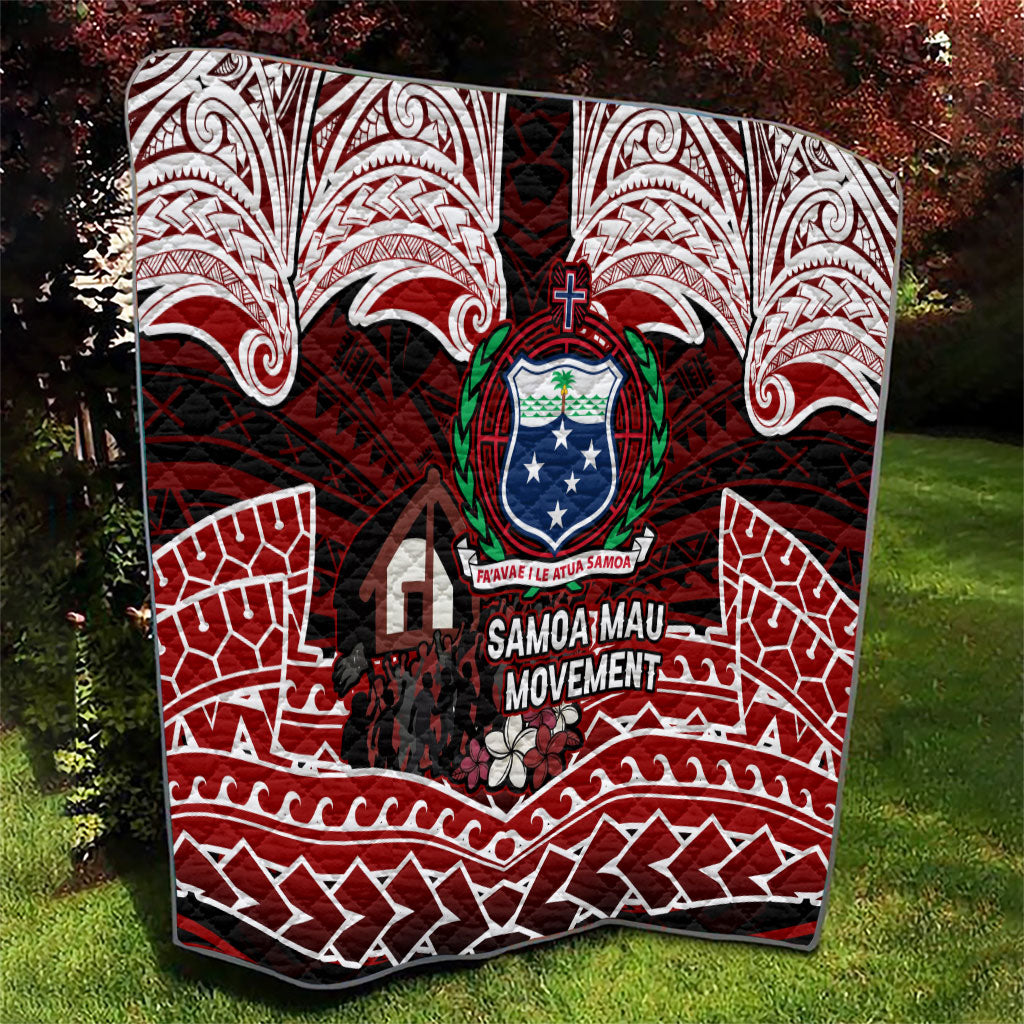 Samoa Black Saturday Mau Movement Quilt Polynesian Tribal Pattern Coat Of Arms Graphic Art TS04 - Polynesian Pride