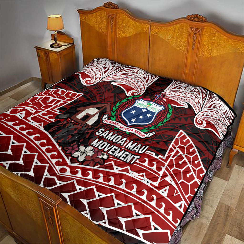 Samoa Black Saturday Mau Movement Quilt Polynesian Tribal Pattern Coat Of Arms Graphic Art TS04 - Polynesian Pride