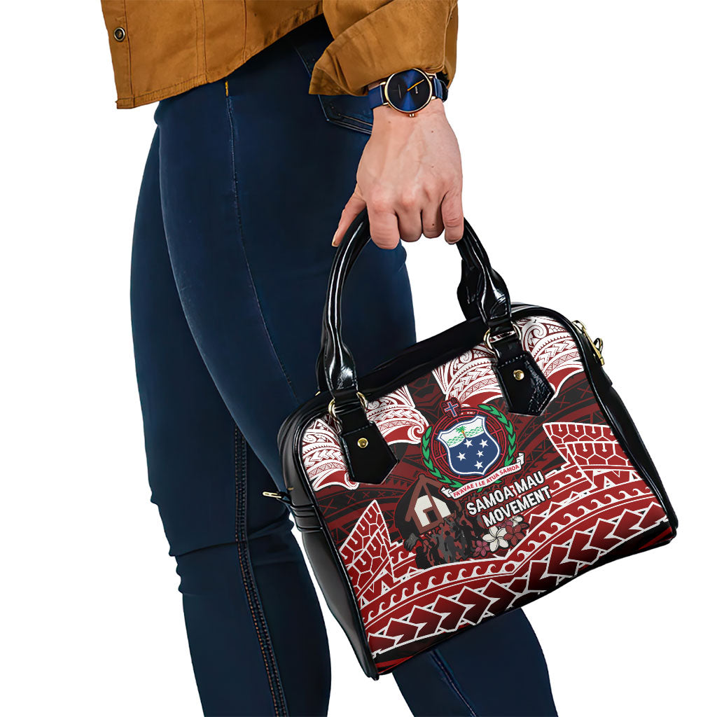Samoa Black Saturday Mau Movement Shoulder Handbag Polynesian Tribal Pattern Coat Of Arms Graphic Art TS04 - Polynesian Pride