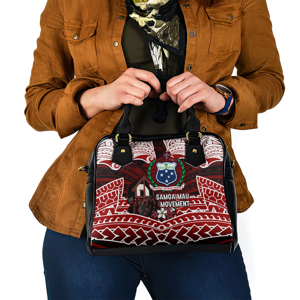Samoa Black Saturday Mau Movement Shoulder Handbag Polynesian Tribal Pattern Coat Of Arms Graphic Art TS04 - Polynesian Pride