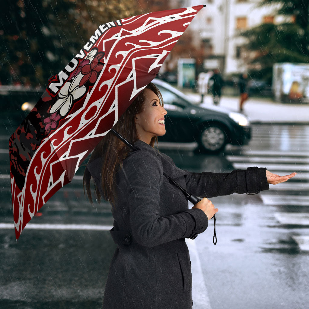 Samoa Black Saturday Mau Movement Umbrella Polynesian Tribal Pattern Coat Of Arms Graphic Art TS04 - Polynesian Pride