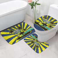 Waimanalo Oahu Hawaii Surfing Bathroom Set Tropical Beach Retro Sunburst Surfboard