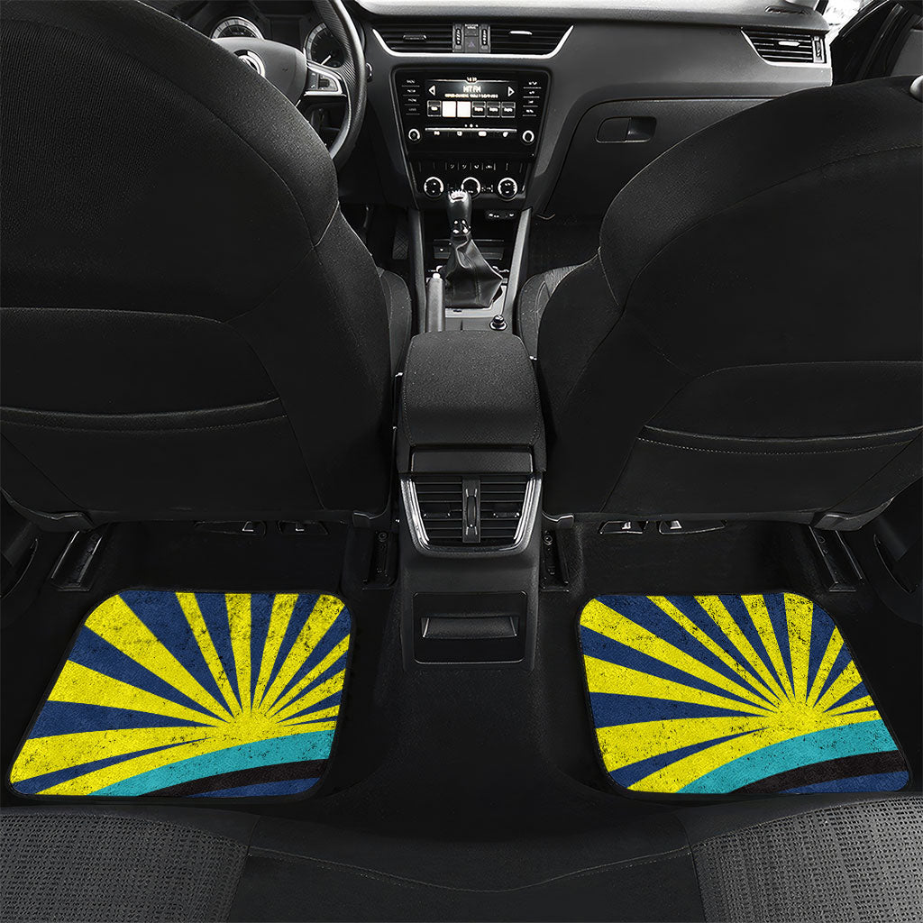 Waimanalo Oahu Hawaii Surfing Car Mats Tropical Beach Retro Sunburst Surfboard