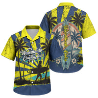 Waimanalo Oahu Hawaii Surfing Family Matching Summer Maxi Dress and Hawaiian Shirt Tropical Beach Retro Sunburst Surfboard