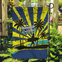 Waimanalo Oahu Hawaii Surfing Garden Flag Tropical Beach Retro Sunburst Surfboard