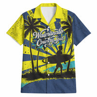 Waimanalo Oahu Hawaii Surfing Hawaiian Shirt Tropical Beach Retro Sunburst Surfboard