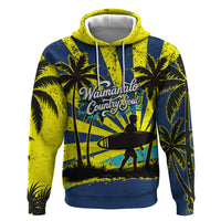 Waimanalo Oahu Hawaii Surfing Hoodie Tropical Beach Retro Sunburst Surfboard