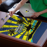 Waimanalo Oahu Hawaii Surfing Puzzle Tropical Beach Retro Sunburst Surfboard