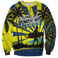 Waimanalo Oahu Hawaii Surfing Sweatshirt Tropical Beach Retro Sunburst Surfboard