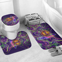Waimanalo Hawaii Sun Rabbit Bathroom Set Psychedelic Trippy Neon Swirl Graphic