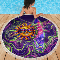 Waimanalo Hawaii Sun Rabbit Beach Blanket Psychedelic Trippy Neon Swirl Graphic