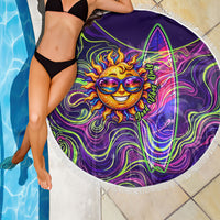 Waimanalo Hawaii Sun Rabbit Beach Blanket Psychedelic Trippy Neon Swirl Graphic