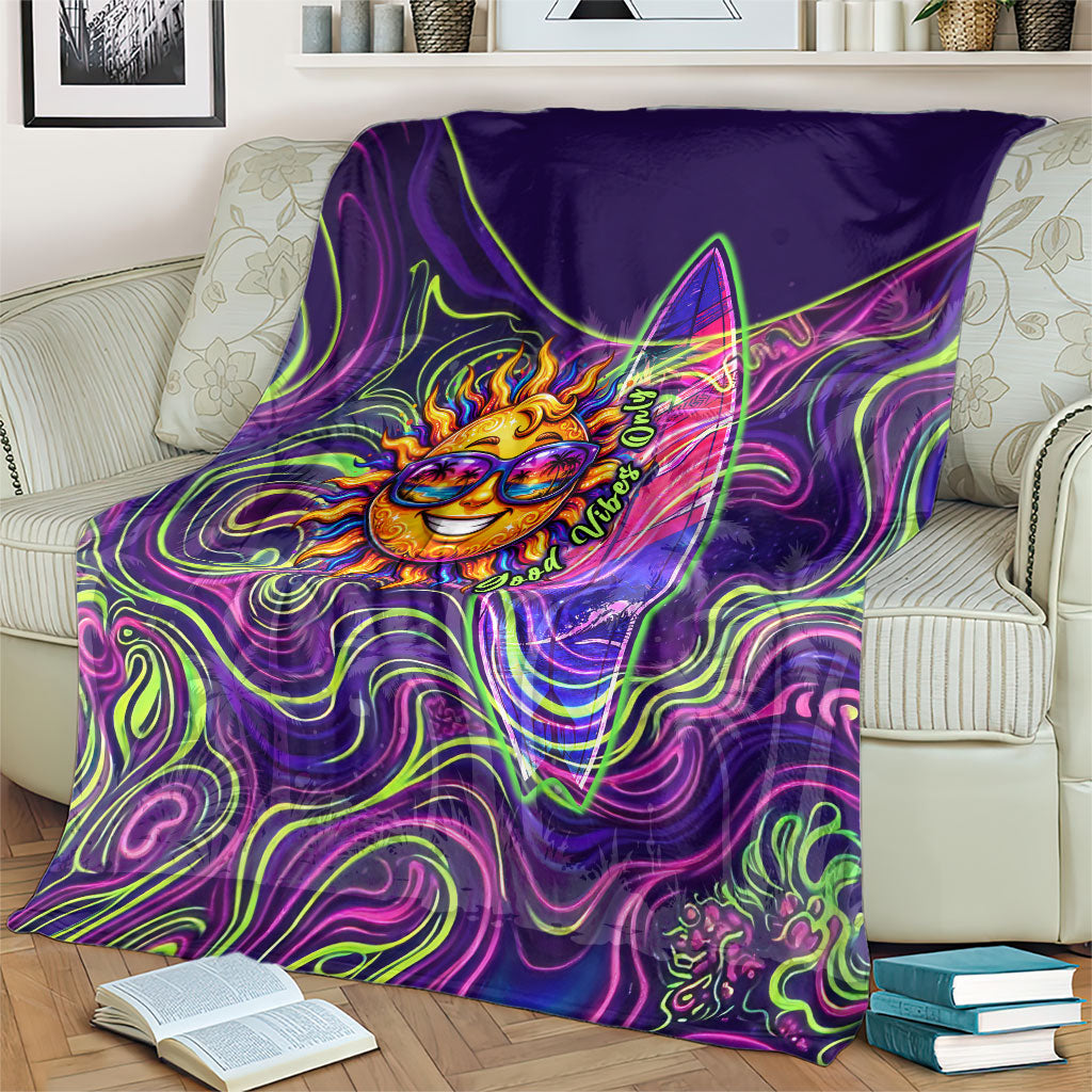 Waimanalo Hawaii Sun Rabbit Blanket Psychedelic Trippy Neon Swirl Graphic