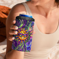 Waimanalo Hawaii Sun Rabbit 4 in 1 Can Cooler Tumbler Psychedelic Trippy Neon Swirl Graphic