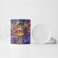 Waimanalo Hawaii Sun Rabbit Ceramic Mug Psychedelic Trippy Neon Swirl Graphic