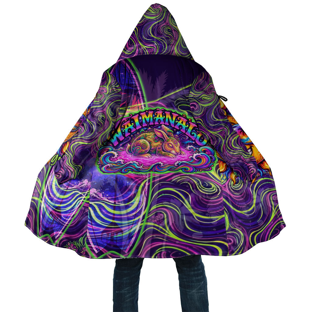 Waimanalo Hawaii Sun Rabbit Cloak Psychedelic Trippy Neon Swirl Graphic