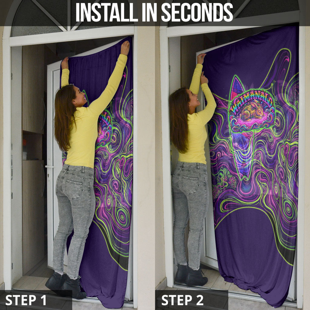 Waimanalo Hawaii Sun Rabbit Door Cover Psychedelic Trippy Neon Swirl Graphic