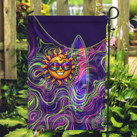 Waimanalo Hawaii Sun Rabbit Garden Flag Psychedelic Trippy Neon Swirl Graphic
