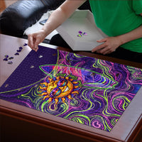 Waimanalo Hawaii Sun Rabbit Puzzle Psychedelic Trippy Neon Swirl Graphic