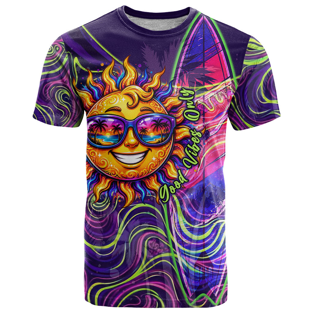 Waimanalo Hawaii Sun Rabbit T Shirt Psychedelic Trippy Neon Swirl Graphic