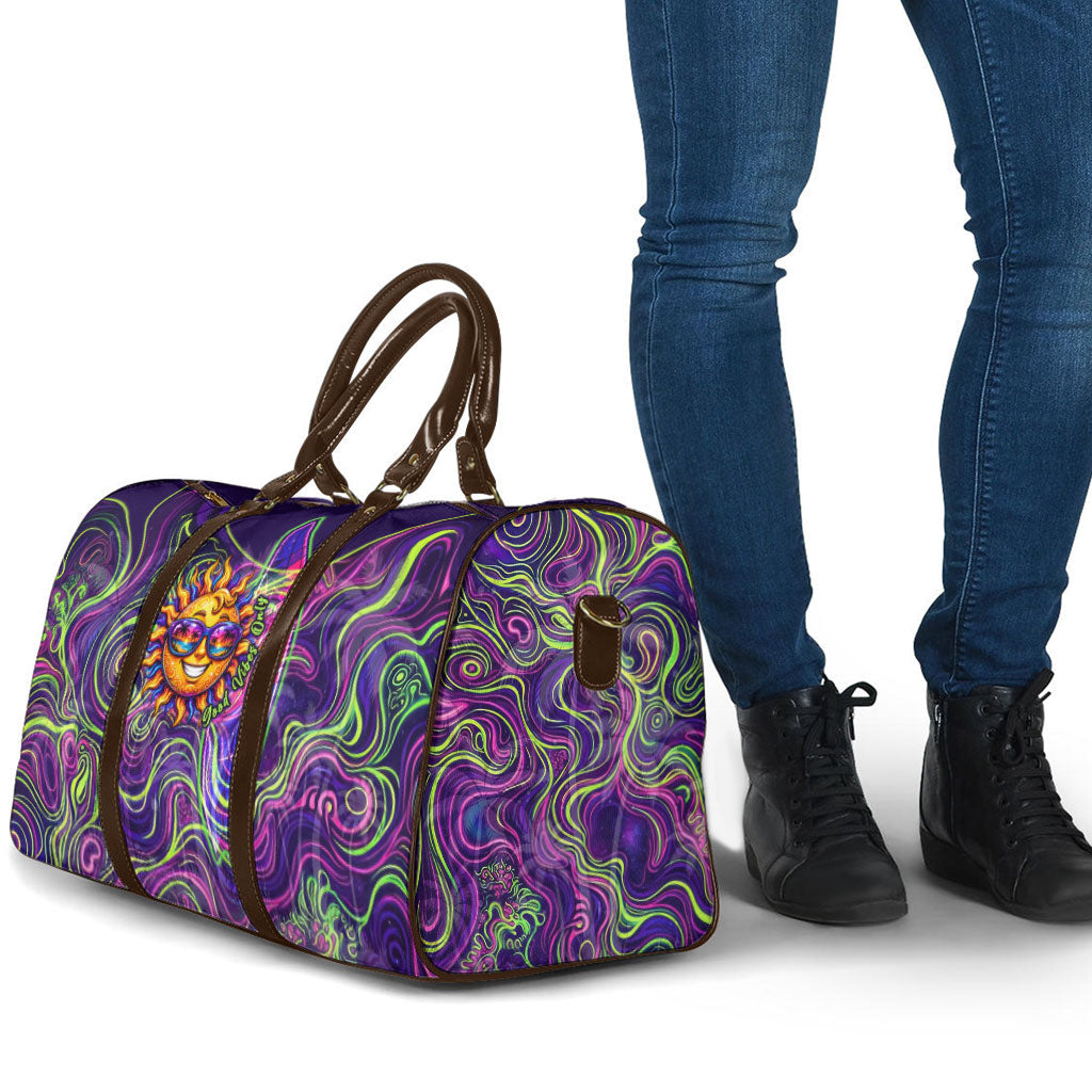 Waimanalo Hawaii Sun Rabbit Travel Bag Psychedelic Trippy Neon Swirl Graphic