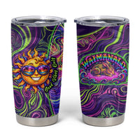 Waimanalo Hawaii Sun Rabbit Tumbler Cup Psychedelic Trippy Neon Swirl Graphic