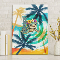 Hawaii Waimanalo Sea Turtle Canvas Wall Art Cute Tropical Beach Aloha Spirit Cartoon
