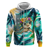 Hawaii Waimanalo Sea Turtle Hoodie Cute Tropical Beach Aloha Spirit Cartoon