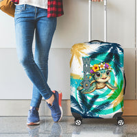 Hawaii Waimanalo Sea Turtle Luggage Cover Cute Tropical Beach Aloha Spirit Cartoon