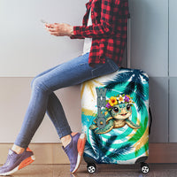 Hawaii Waimanalo Sea Turtle Luggage Cover Cute Tropical Beach Aloha Spirit Cartoon