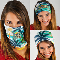 Hawaii Waimanalo Sea Turtle Neck Gaiter Cute Tropical Beach Aloha Spirit Cartoon