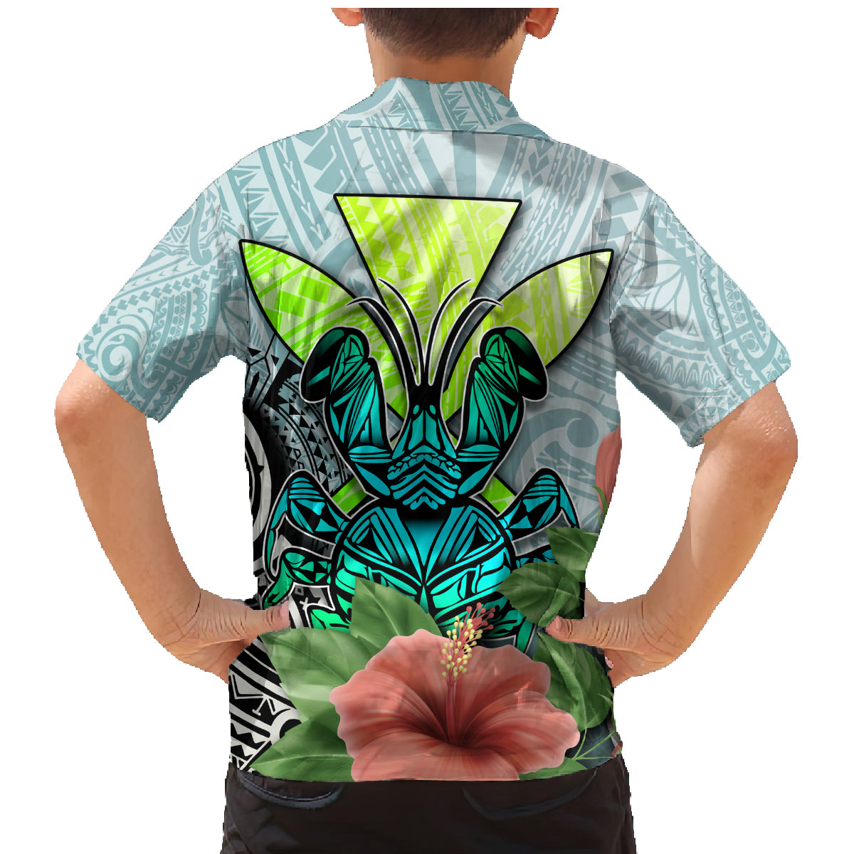 Polynesian Hawaii Family Matching Mermaid Dress and Hawaiian Shirt Kanaka with Crab Tribal tattoo TS04 - Polynesian Pride